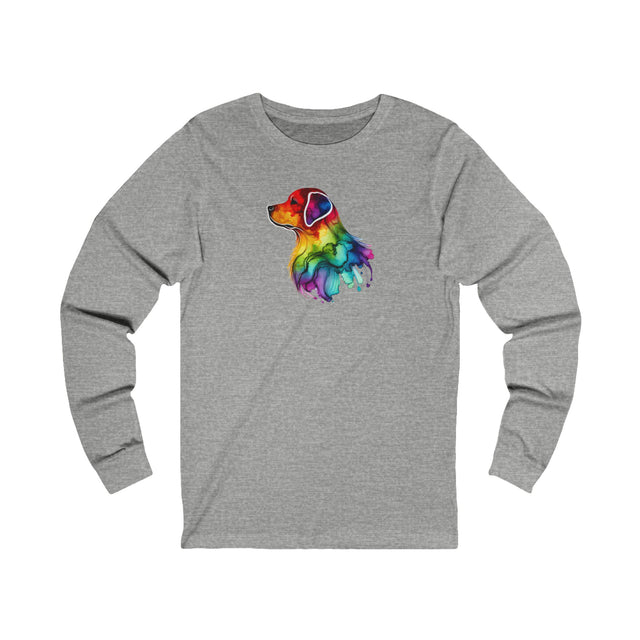 Rainbow Labrador Retriever Head Long Sleeve T-shirt,Pride Shirt,Dog Lover Top,Rainbow Animals,LGBTQ+ Tee, Lab Owner