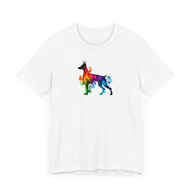 Rainbow Doberman Pinscher T-shirt,Pride Shirt,Dog Lover Top,Rainbow Animals,LGBTQ+ Tee, Dobe gift, Dobie Owner