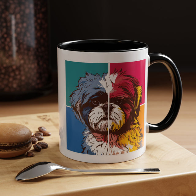 Shih Tzu Coffee Cup,4-Panel Pop Art Mug,Shih Tzu Lover,Shih Tzu Mom,Shih Tzu Dad,Dog Lover Gift,Shih Tzu Gift