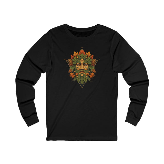 Green Man Fall Triangle Tee, Autumn T-shirt, Long sleeve