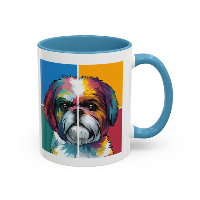 Shih Tzu Coffee Cup,4-Panel Pop Art Mug,Shih Tzu Lover,Shih Tzu Mom,Shih Tzu Dad,Dog Lover Gift,Shih Tzu Gift