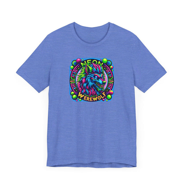Neon Werewolf Circles T-shirt, Halloween Tee, Neon Goth