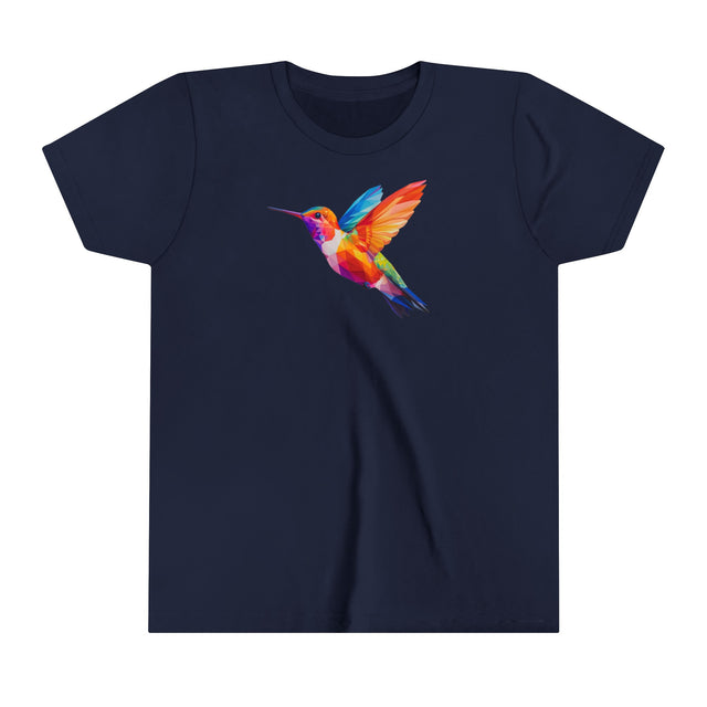 Geometric Rainbow Hummingbird T-shirt,Pride Shirt,Bird Lover Top,Rainbow Animals,Youth Size