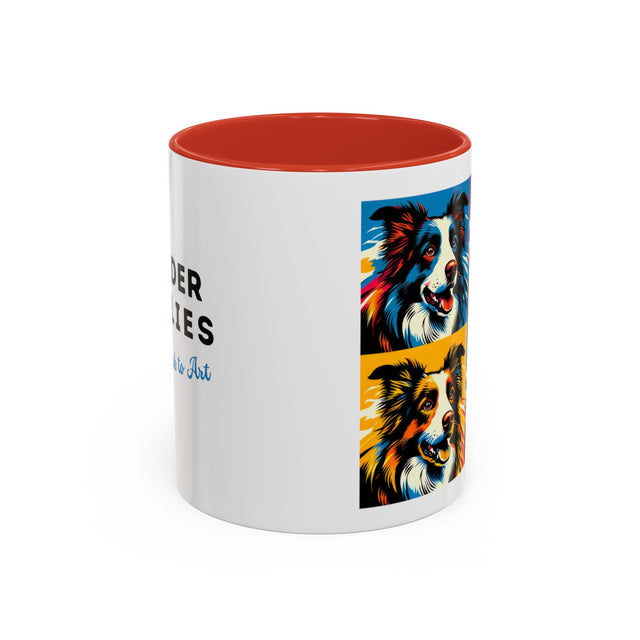 Border Collies Coffee Cup,4-Panel Pop Art Mug,Border Collie Lover,Border Collie Mom,Border Collie Dad,Dog Lover Gift,Border Collie Gift