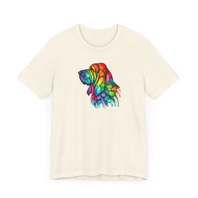 Rainbow Bloodhound Head T-shirt,Pride Shirt,Dog Lover Top,Rainbow Animals,LGBTQ+ Tee, Bloodhound Owner gift