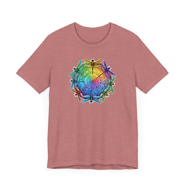 Rainbow Dragonfly Spiral Mandala,Dragonfly lover,Pride Shirt,Rainbow,Pride Parade T shirt,LGBTQ+ Ally Tee