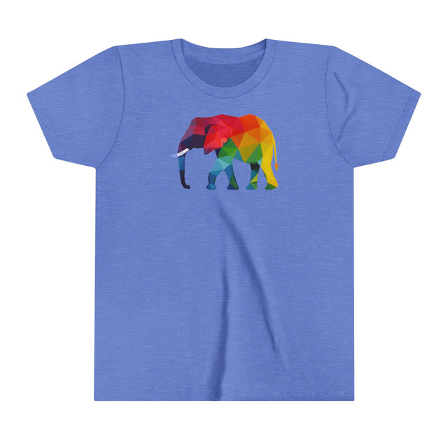 Geometric Rainbow Elephant T-shirt,Pride Shirt,Elephant Lover Top,Rainbow Animals,LGBTQ+ Tee,Queer,Gay,Lesbian,Bisexual,Trans,Youth Size