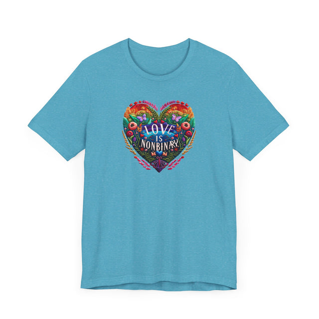 Love Is NonBinary Heart Shirt, Rainbow Heart T-shirt, LGBTQ+ Heart Top