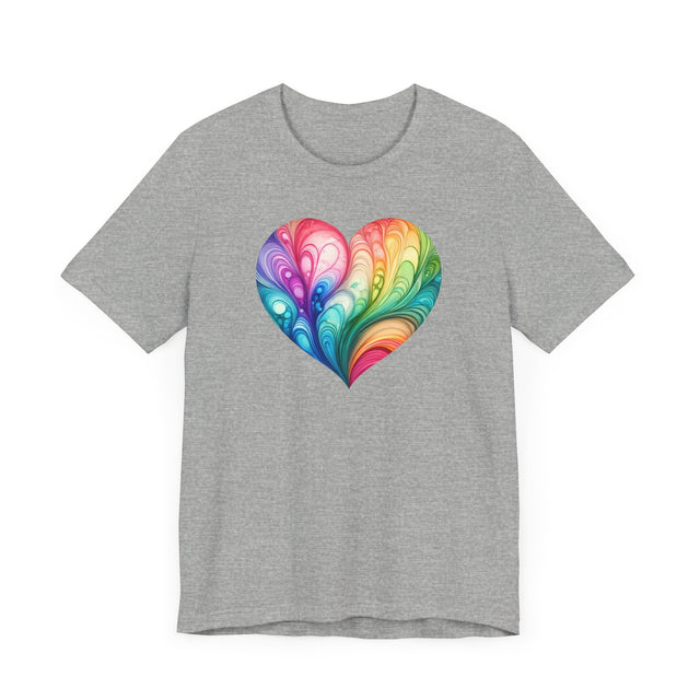 Rainbow Heart Streams Alcohol Ink Shirt, Pride Shirt