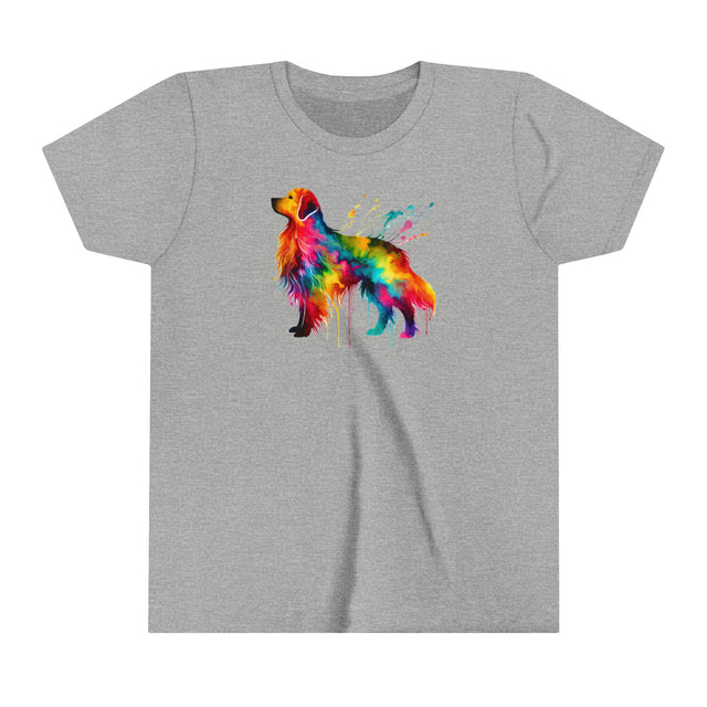 Rainbow Golden Retriever T-shirt,Pride Shirt,Dog Lover Top,Rainbow Animals,LGBTQ+ Tee,Golden Owner,Youth Size