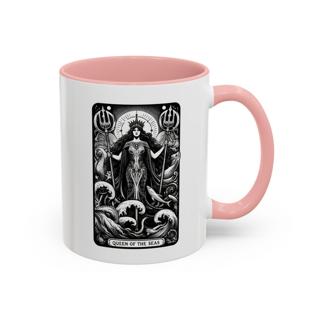 Queen of the Seas,Tarot card mug,Mother's Day Gift,Sailing Gift,Mystical Cards,Celestial Astrology,Gift for her,Nautical gift,Boating Mug