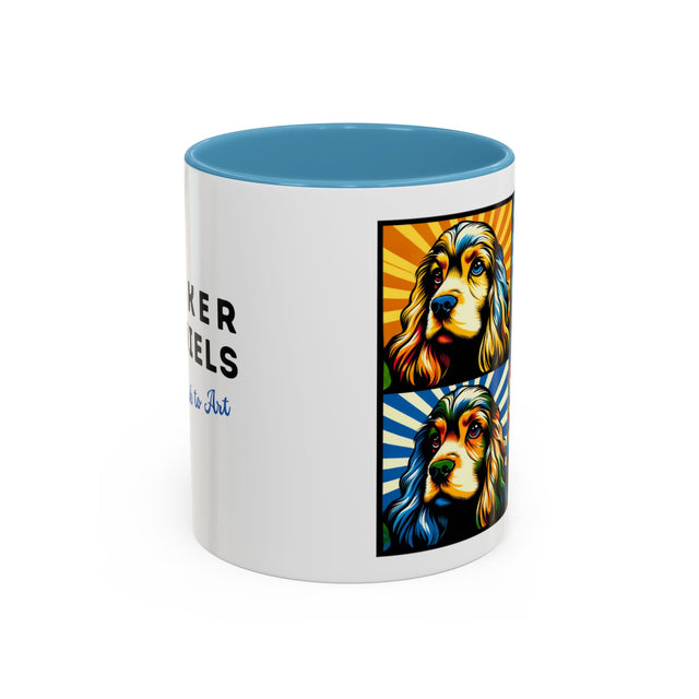 Cocker Spaniels Coffee Cup,4-Panel Pop Art Mug,Cocker Lover,Cocker Mom,Cocker Dad,Dog Lover Gift,Cocker Spaniel Gift