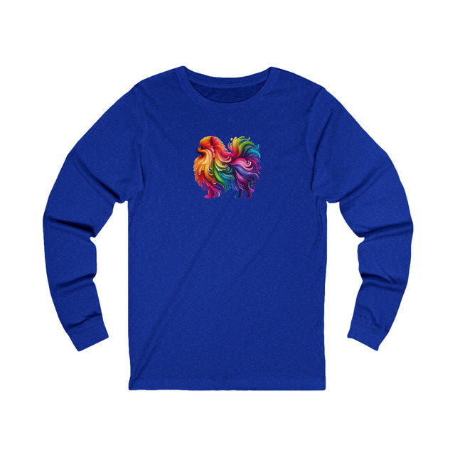 Rainbow Pomeranian Long Sleeve T-shirt,Pride Shirt,Dog Lover Top,Rainbow Animals,LGBTQ+ Tee, Pomeranian Owner