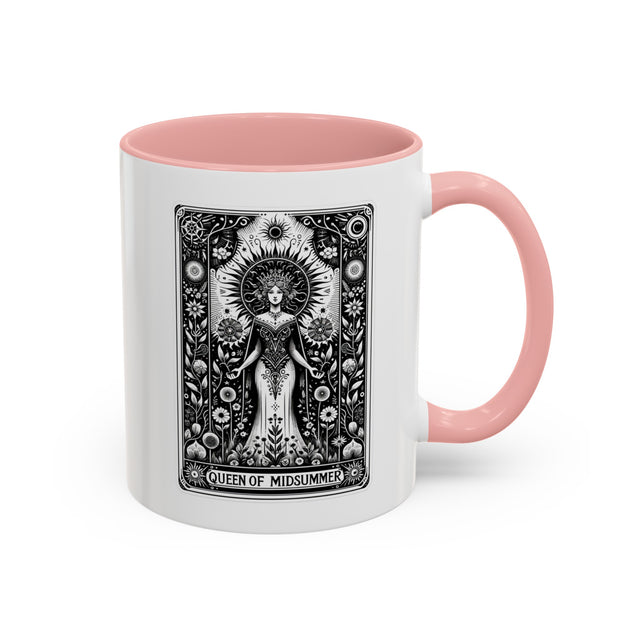 Queen of Midsummer Tarot card Mug,Mothers Day Gift,Tarot Reader Gift,Witchy Mug,Mystical Cards Cup,Celestial Astrology,Gardener Gift
