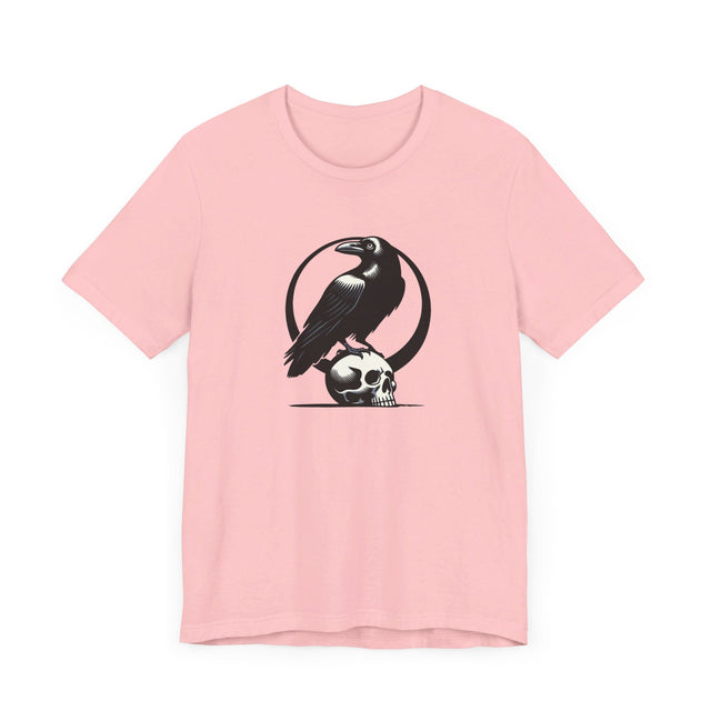 Raven on Skull T-shirt, Halloween Tee, Goth Shirt