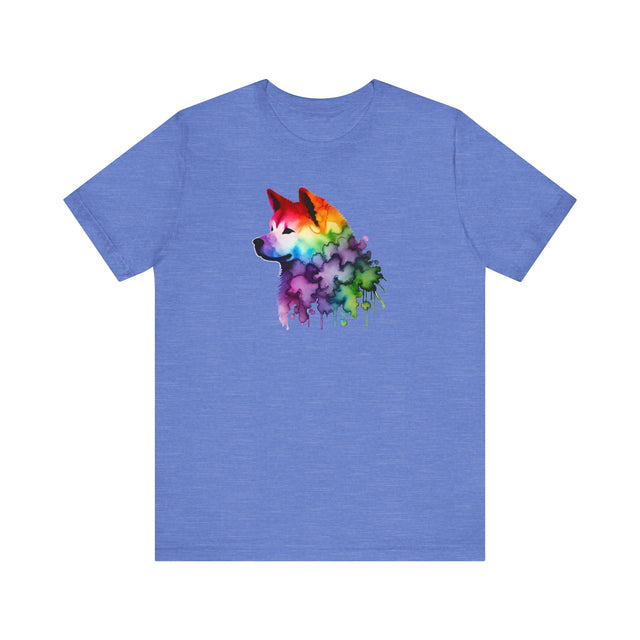 Rainbow Akita Head T-shirt,Pride Shirt,Dog Lover Top,Rainbow Animals,LGBTQ+ Tee, Akita Owner gift