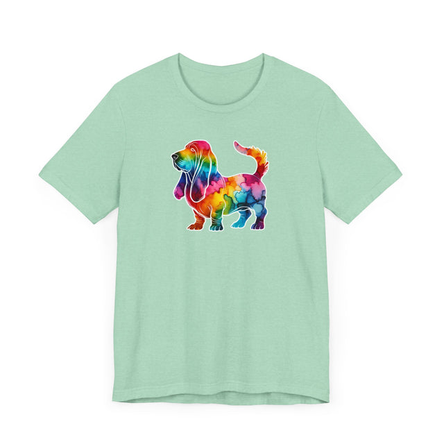 Rainbow Basset Hound T-shirt,Pride Shirt,Dog Lover Top,Rainbow Animals,LGBTQ+ Tee, Hush Puppy Owner