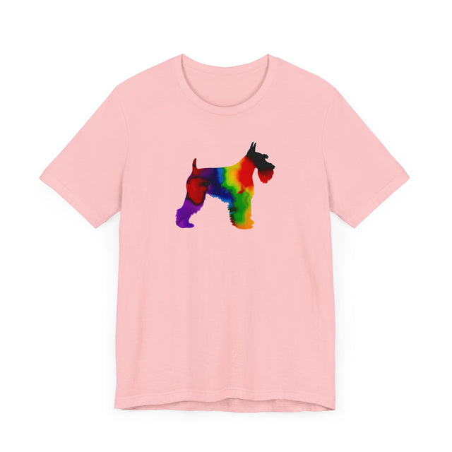 Rainbow Standard Schnauzer T-shirt,Pride Shirt,Dog Lover Top,Rainbow Animals,LGBTQ+ Tee, Schnauzer owner, Schnauzer gift