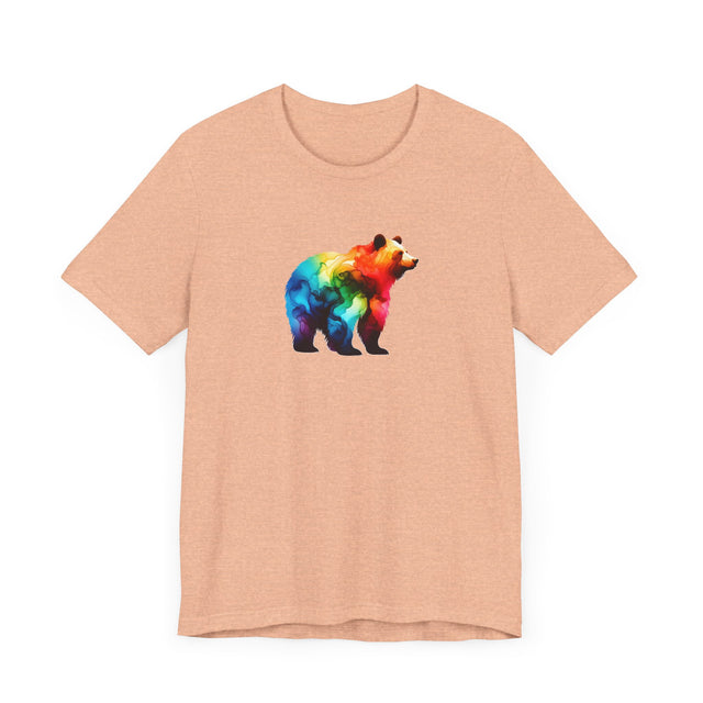 Rainbow Brown Bear Alcohol Ink T-shirt, Pride Shirt,Animal Lover T shirt, LGBTQ+,Big Bear