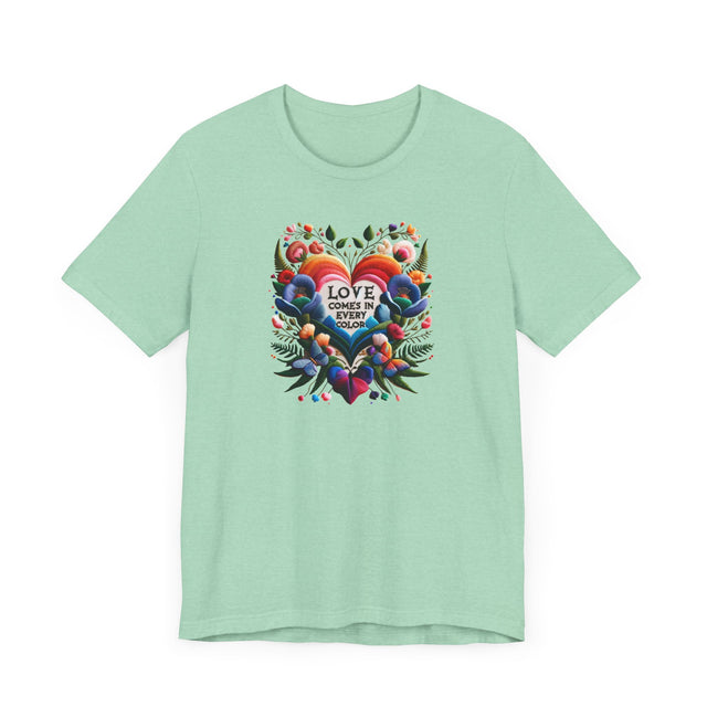Love Comes in Every Color Heart Shirt, Rainbow Heart T-shirt