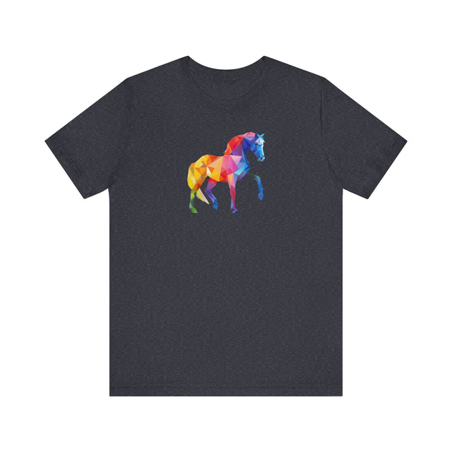 Geometric Rainbow Horse T-shirt,Pride Shirt,Equine Lover Top,Rainbow Animals,LGBTQ+ Tee,Pony,Colt