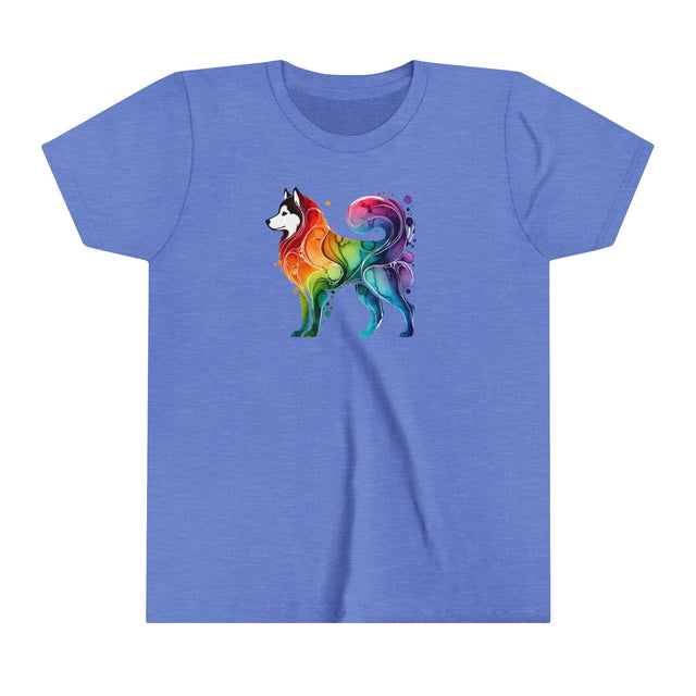Rainbow Siberian Husky T-shirt,Pride Shirt,Dog Lover Top,Rainbow Animals,LGBTQ+ Tee,Husky Owner,Youth Size