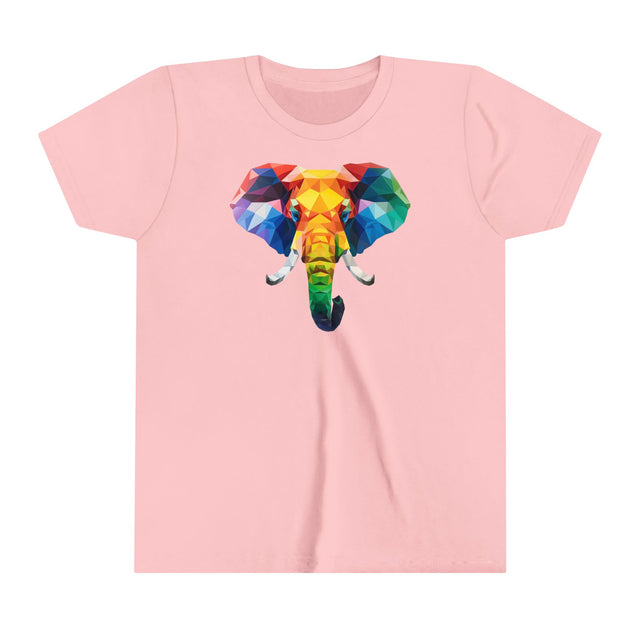 Geometric Rainbow Elephant T-shirt,Pride Shirt,Elephant Lover Top,Rainbow Animals,LGBTQ+ Tee,Queer,Gay,Lesbian,Bisexual,Trans,Youth Size
