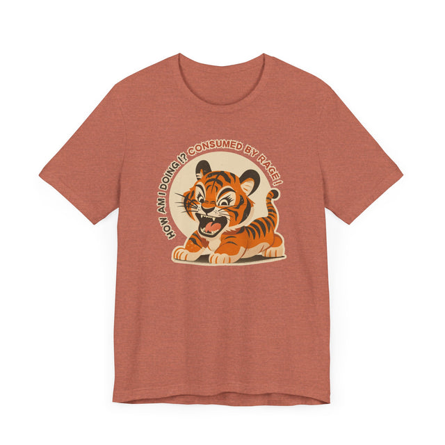 Consumed By Rage tee, Cute Tiger Tshirt, Cool Graphic Tee-shirt