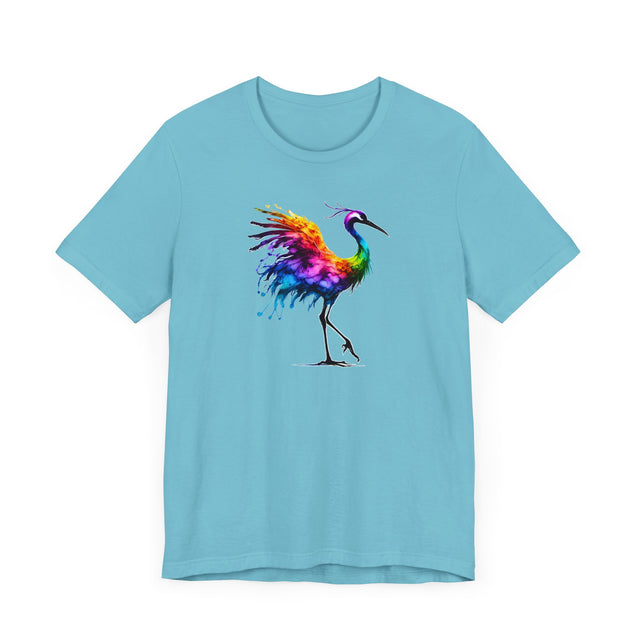 Rainbow Crane Alcohol Ink T-shirt, Bird Lover T shirt, LGBTQ+, BGLT,Pride Shirt
