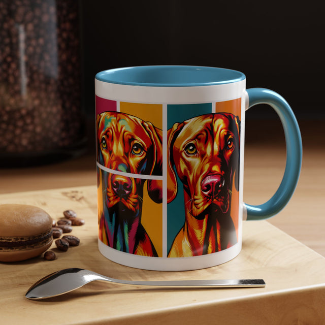 Vizsla Coffee Cup,4-Panel Pop Art Mug,Vizsla Lover,Vizsla Mom,Vizsla Dad,Dog Lover Gift,Vizsla Gift