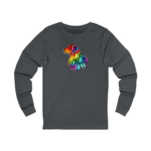 Rainbow Labrador Retriever Head Long Sleeve T-shirt,Pride Shirt,Dog Lover Top,Rainbow Animals,LGBTQ+ Tee, Lab Owner