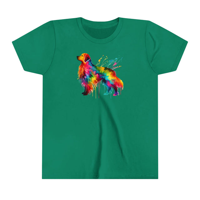 Rainbow Golden Retriever T-shirt,Pride Shirt,Dog Lover Top,Rainbow Animals,LGBTQ+ Tee,Golden Owner,Youth Size