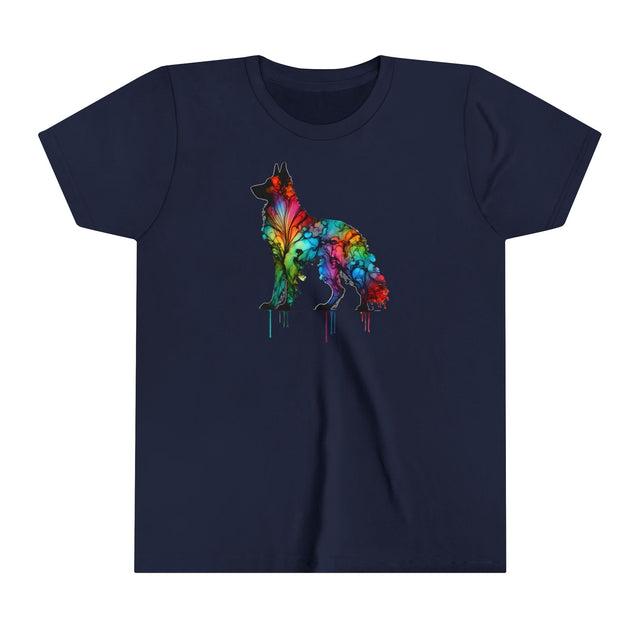 Rainbow German Shepherd Dog T-shirt,Pride Shirt,Dog Lover Top,Rainbow Animals,LGBTQ+ Tee,GSD Owner,Youth Size