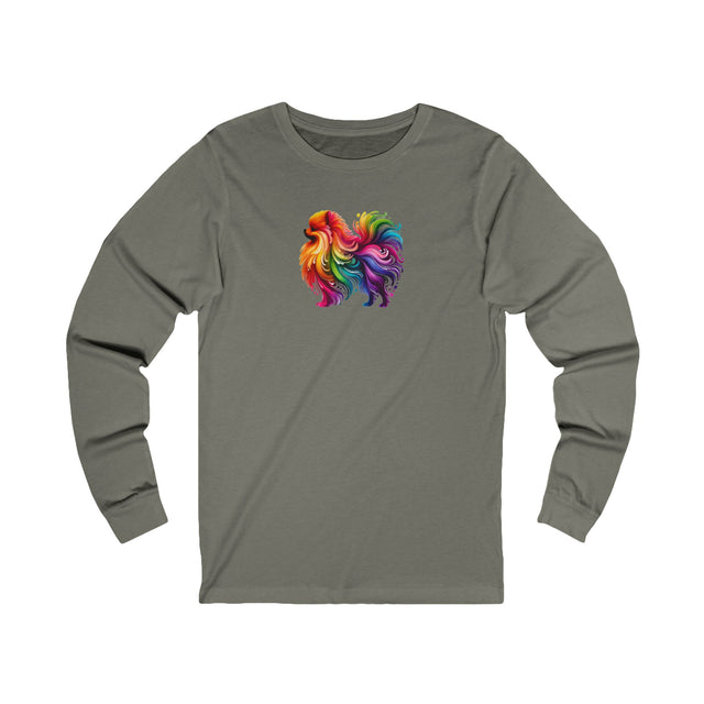 Rainbow Pomeranian Long Sleeve T-shirt,Pride Shirt,Dog Lover Top,Rainbow Animals,LGBTQ+ Tee, Pomeranian Owner
