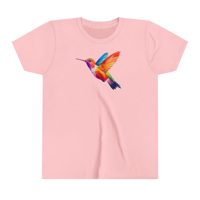 Geometric Rainbow Hummingbird T-shirt,Pride Shirt,Bird Lover Top,Rainbow Animals,Youth Size