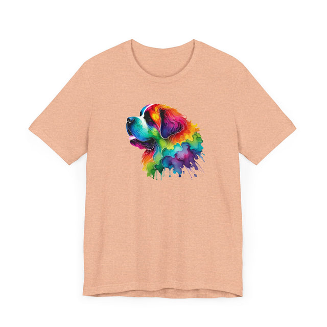 Rainbow St. Bernard Head T-shirt,Pride Shirt,Dog Lover Top,Rainbow Animals,LGBTQ+ Tee, Saint Bernard owner, St Bernard gift