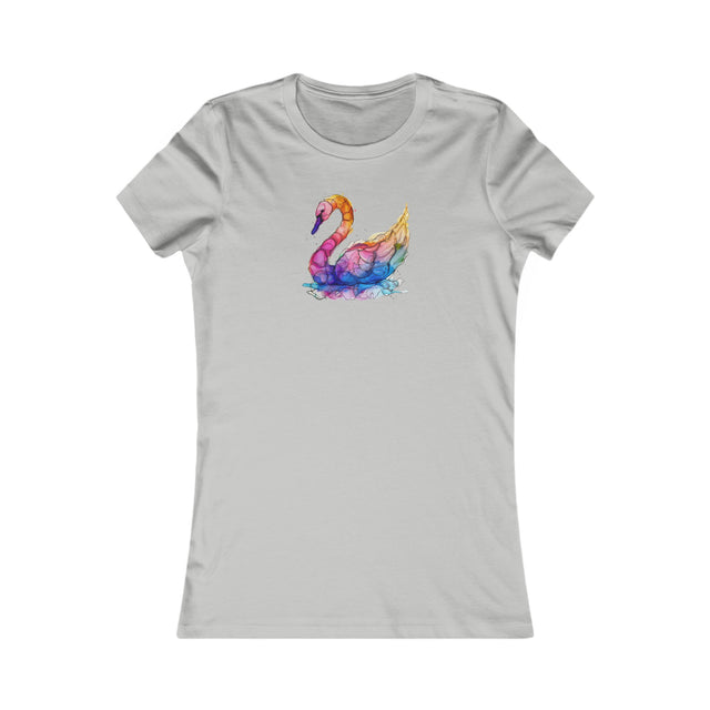 Rainbow Swan T-shirt,Pride Shirt,Queer Top,Rainbow birds,LGBTQ+ Tee,Women's Favorite Tee