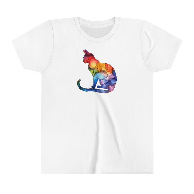 Rainbow Cat T-shirt,Pride Shirt,Pride Parade Top,Rainbow Animals,LGBTQ+ Tee,Nonbinary,Gay,Lesbian,Bisexual,Trans,BGLT,LBGT,Feline,Kitten,Kitty,Youth Size