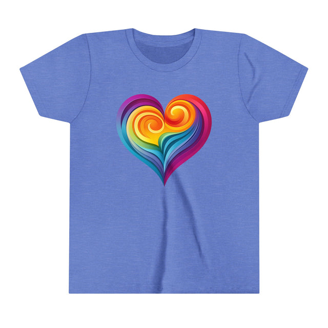 Rainbow Heart Swirl T-shirt,LBGT Heart,Gay Pride T shirt,LGBTQ+ Ally Tee,Nonbinary,Kids,Child,Youth Size