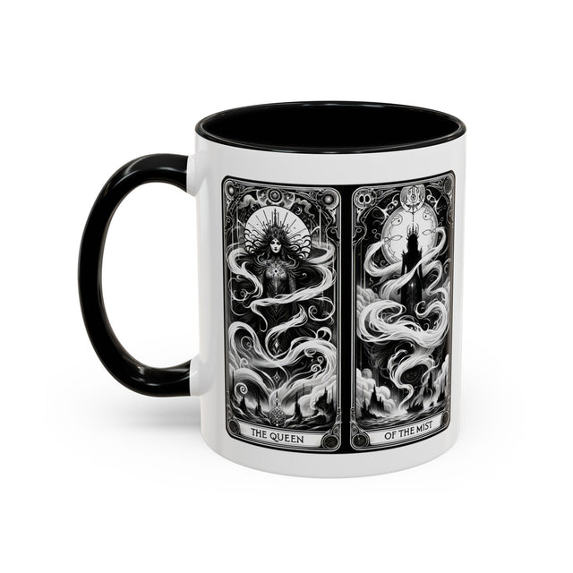 Queen of MIst,Tarot card mug,Mothers Day Gift,Tarot Reader Gift,Witchy cup,Mystical Cards Cup,Celestial Astrology,Gift for her,Goth Art