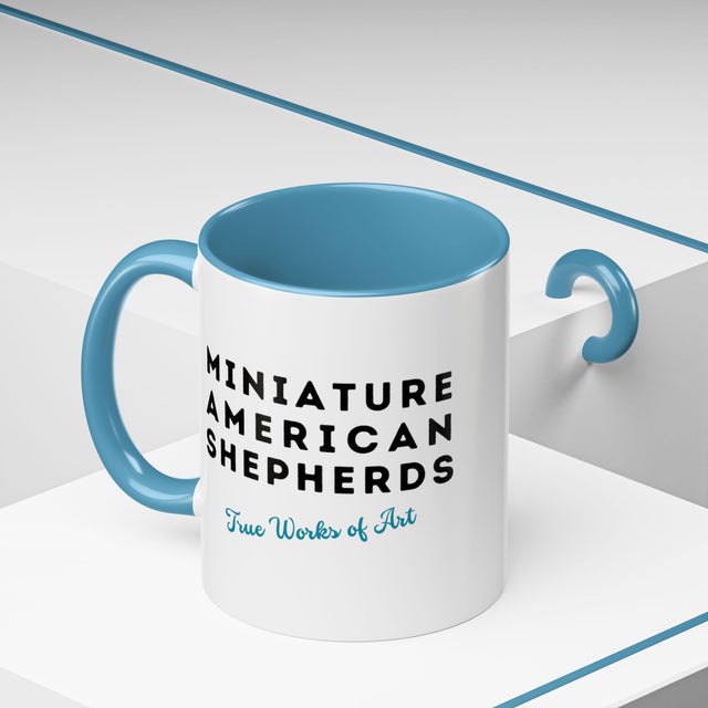 Miniature American Shepherds Coffee Cup,4-Panel Pop Art Mug,MAS Lover,Mini Aussie Mom,Mini Aussie Dad,Dog Lover Gift,Miniature American Shepherd Gift