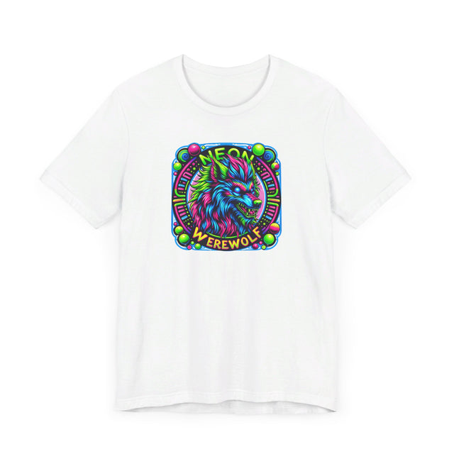 Neon Werewolf Circles T-shirt, Halloween Tee, Neon Goth