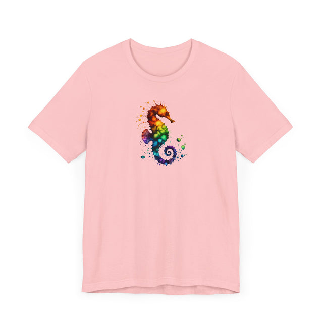 Rainbow Seahorse Alcohol Ink,Sea life lover,Ocean Life,Nautical,Pride Shirt,LGBTQ+ Tee