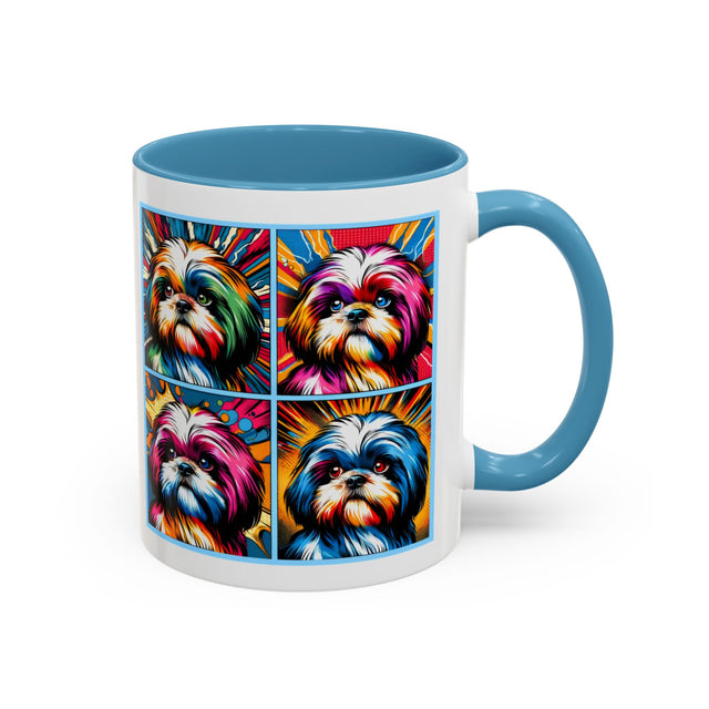 Shih Tzus Coffee Cup,4-Panel Pop Art Mug,Shih Tzu Lover,Shih Tzu Mom,Shih Tzu Dad,Dog Lover Gift,Shih Tzu Gift