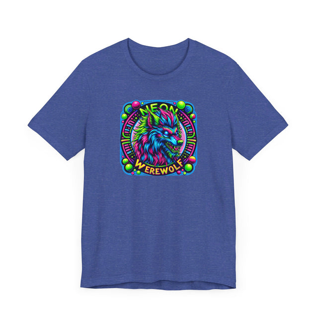 Neon Werewolf Circles T-shirt, Halloween Tee, Neon Goth