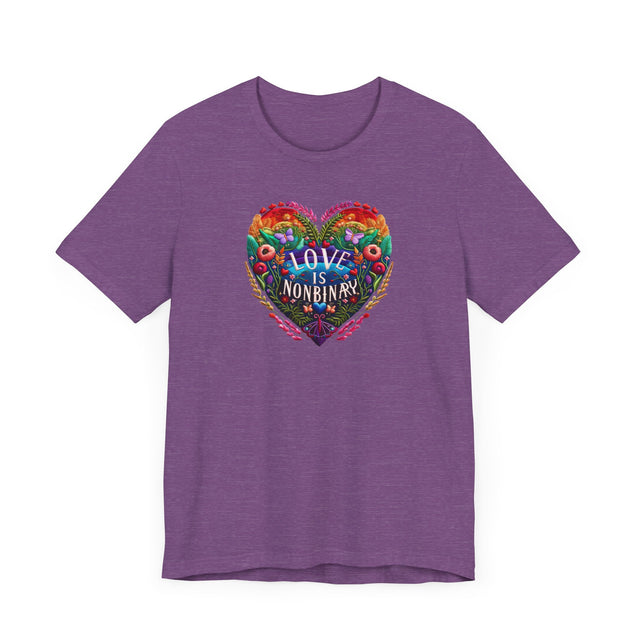 Love Is NonBinary Heart Shirt, Rainbow Heart T-shirt, LGBTQ+ Heart Top