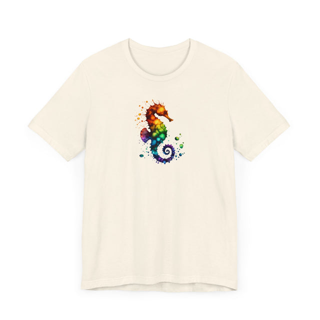 Rainbow Seahorse Alcohol Ink,Sea life lover,Ocean Life,Nautical,Pride Shirt,LGBTQ+ Tee