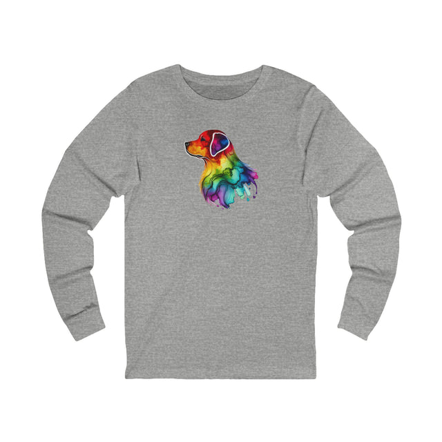 Rainbow Labrador Retriever Head Long Sleeve T-shirt,Pride Shirt,Dog Lover Top,Rainbow Animals,LGBTQ+ Tee, Lab Owner