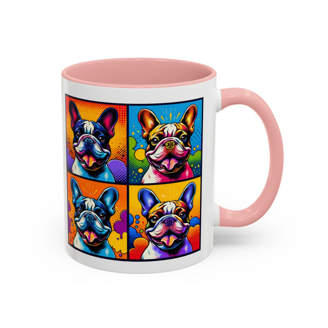 French Bulldog Coffee Mug,4-Panel Pop Art Mug,French Bulldog Lover,Frenchie Mom,Frenchie Dad,Dog Lover Gift,Frenchie Gift