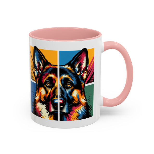German Shepherd Dog Mug,4-Panel Pop Art Mug,German Shepherd Lover,GSD Mom,GSD Dad,Dog Lover Gift,Alsatian Gift,German Shedder